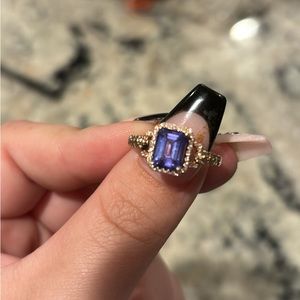 3/8 ct. t.w. Diamond and 1.33 ct. t.w. Tanzanite Ring in 14k Rose Gold